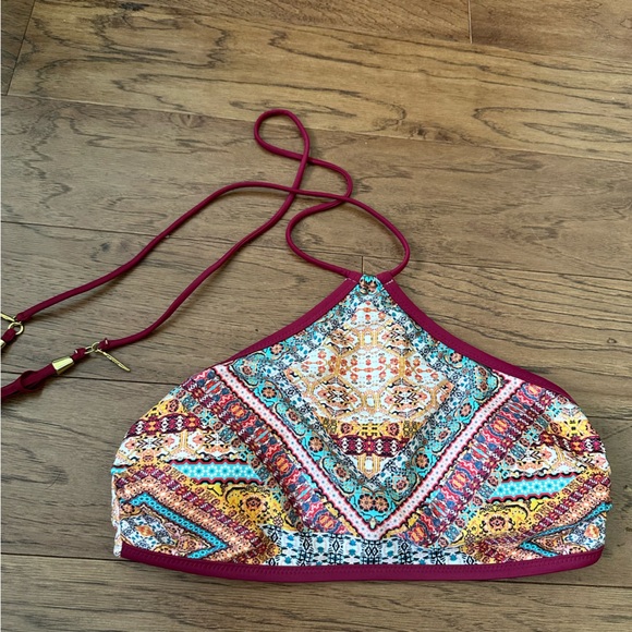 Jessica Simpson tribal bright pattern halter bathing suit bikini set - Picture 6 of 7